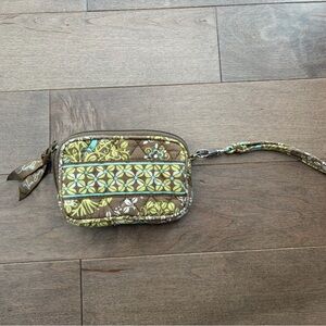 Vera Bradley Floral Brown and Yellow Wristlet